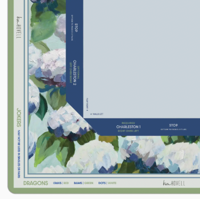 KIM HOVELL MAHJONG MAT COASTAL HYDRANGEA WITH GAMEPLAY