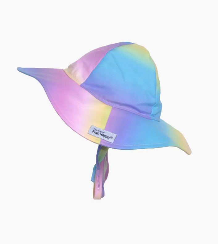 KIDS UPF 50+ BOYS FLOPPY SUN HAT RAINBOW OMBRE