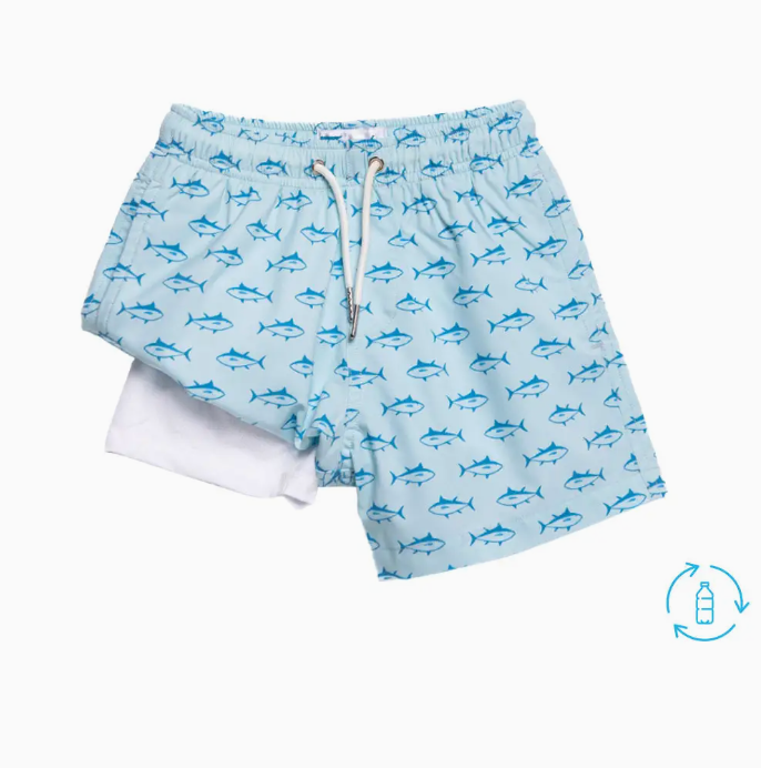 BERMIES KIDS BLUE TUNA BATHING SUIT