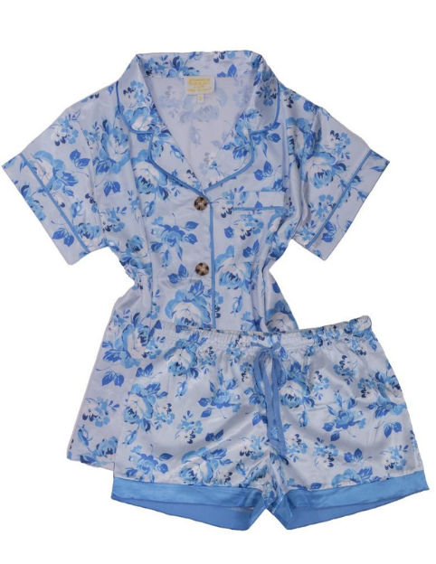 SIMPLY SOUTHERN PJ BUTTON SET BLUE FLOWER