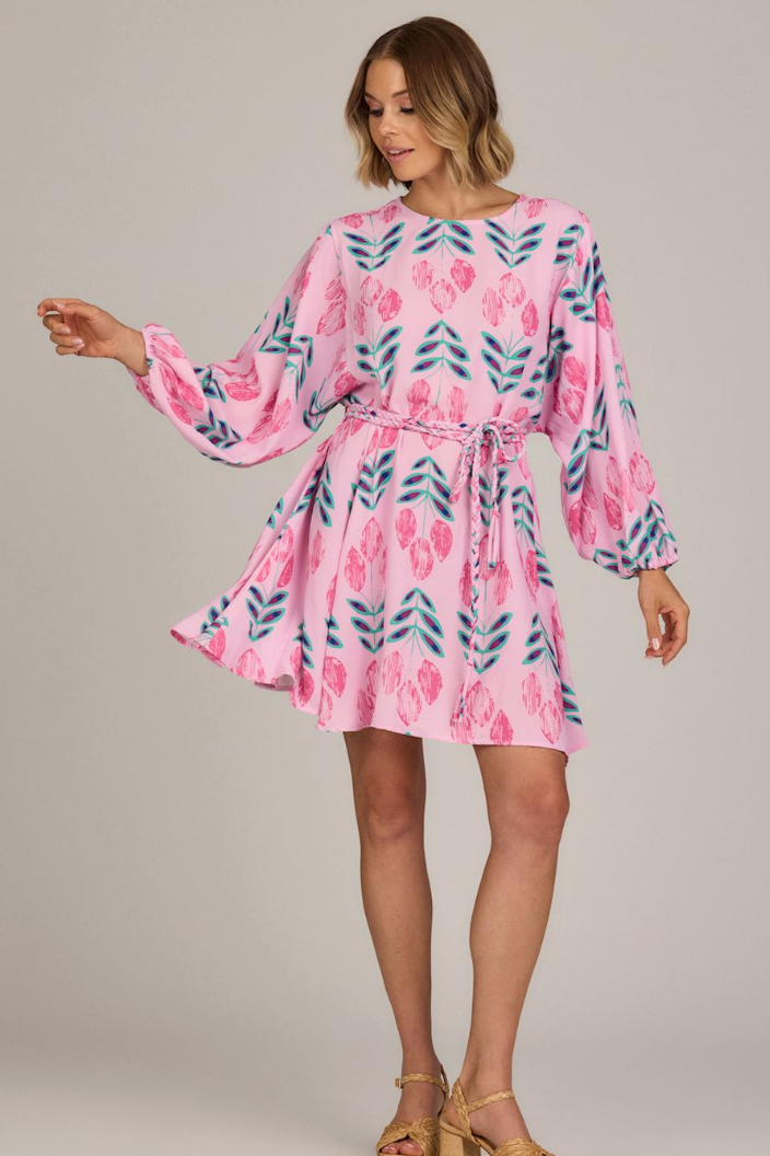 DUTTON FLOUNCE DRESS PINK