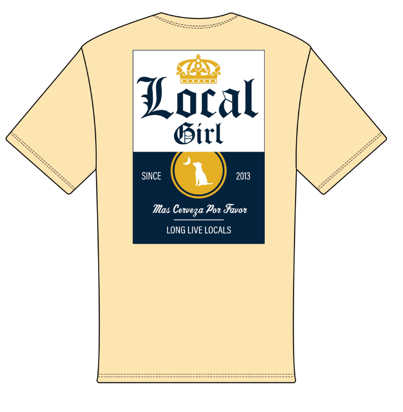 LOCAL GIRL MAS CERVEZA BANANA SHORT SLEEVE