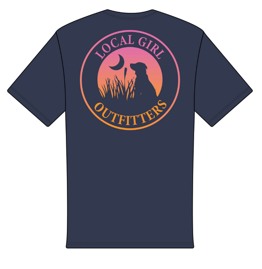 LOCAL GIRL SUNSET SPRING CHINA BLUE SHORT SLEEVE