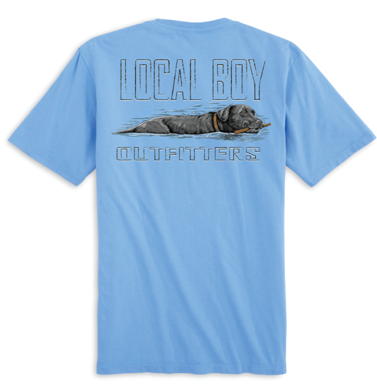 LOCAL BOY FETCH BLACK LAB WASHED DENIM SHORT SLEEVE