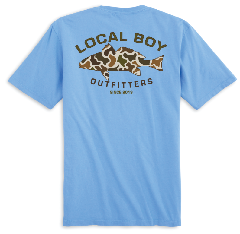 LOCAL BOY VINTAGE REDFISH WASHED DENIM SHORT SLEEVE