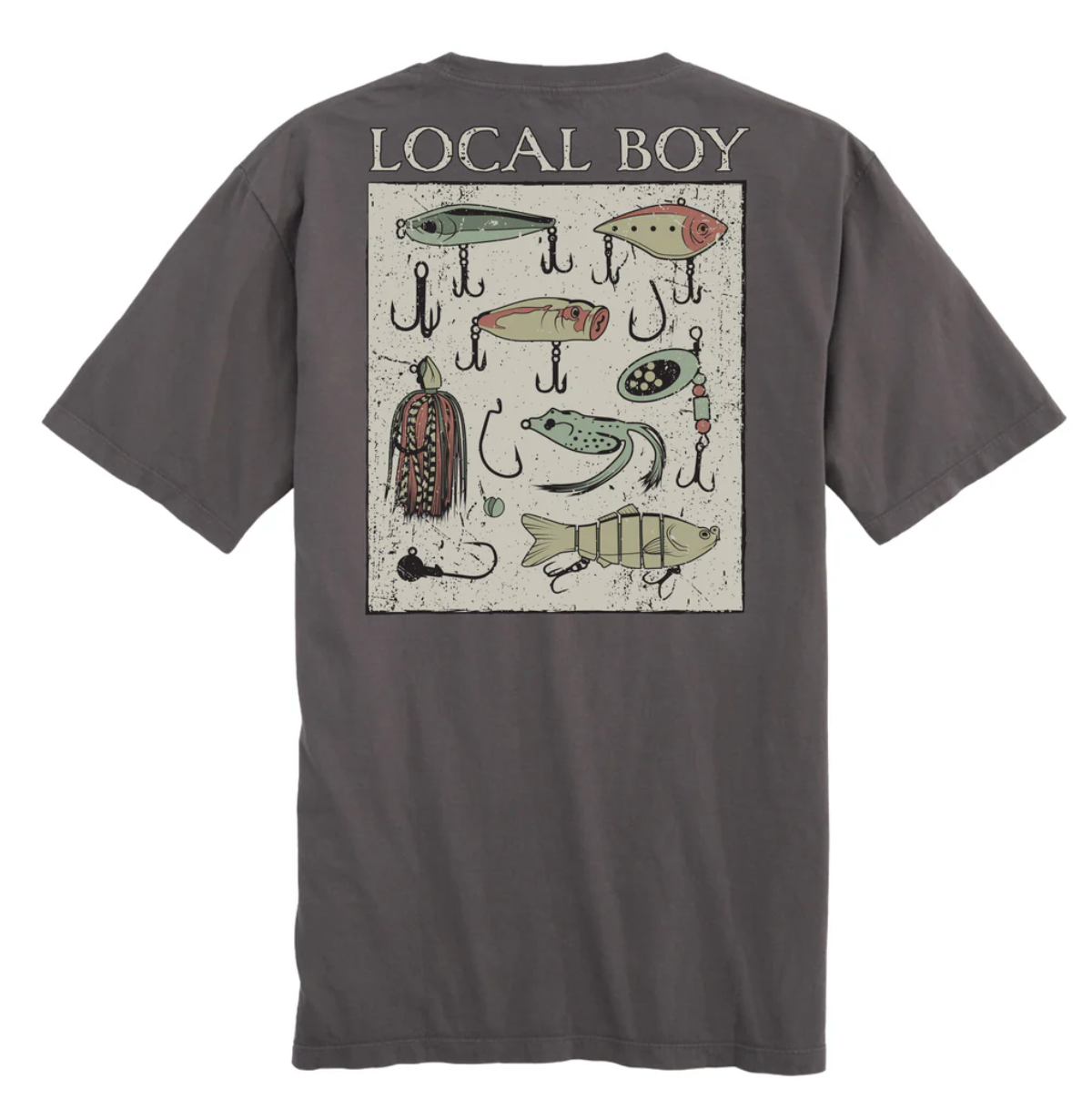 LOCAL BOY TACKLE BOX GRAY SHORT SLEEVE