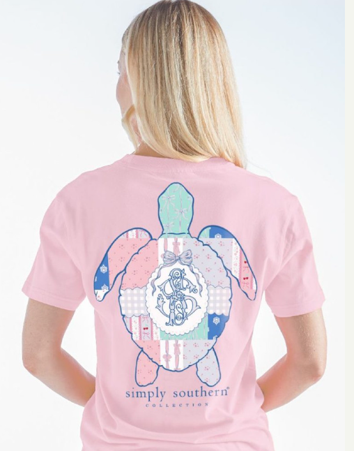 SIMPLY SOUTHERN TRACK QUILTED PINK SHORT SLEEVE