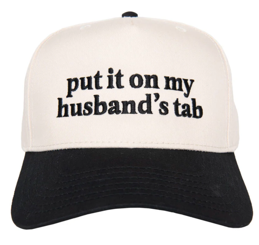PUT IT ON MY HUSBAND'S TAB TWO TONED BLACK AND TAN HAT