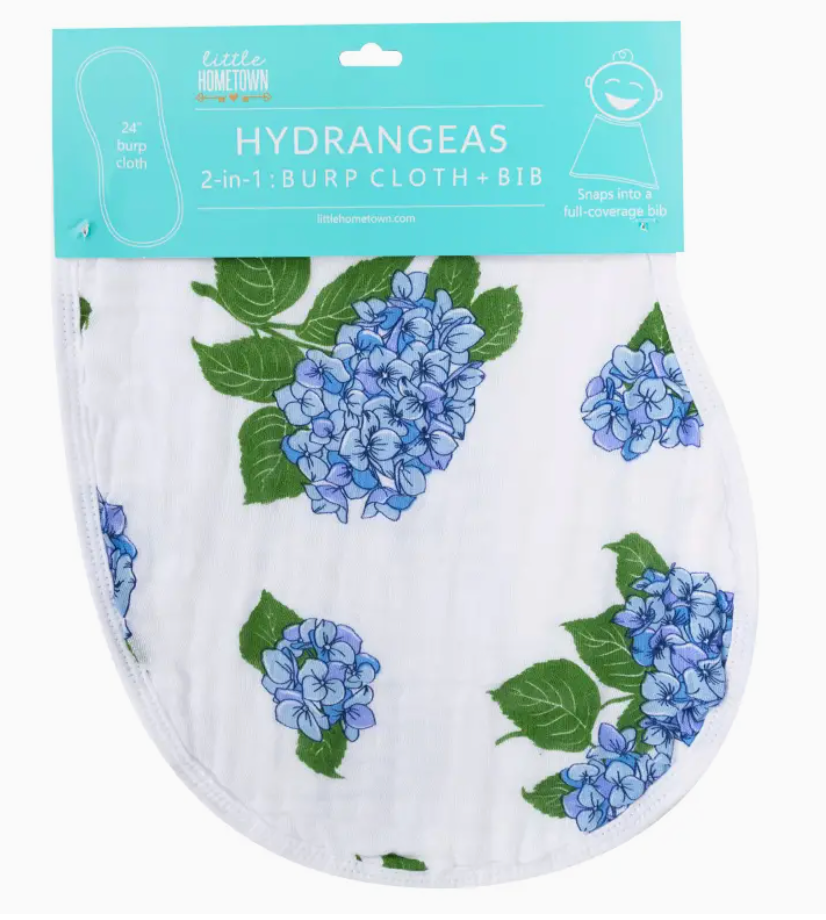 HYDRANGEAS BURP BIB COMBO