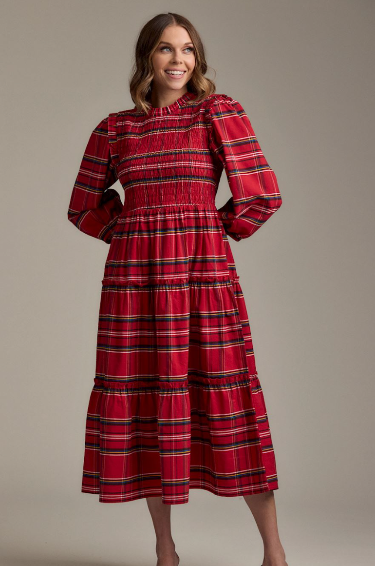 WALTON PLAID MIDI DRESS