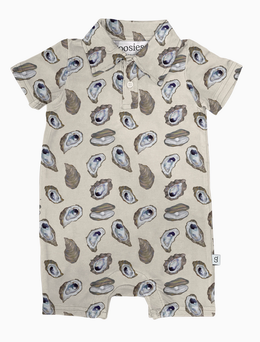 COASTAL OYSTERS SHORT SLEEVE ROMPER