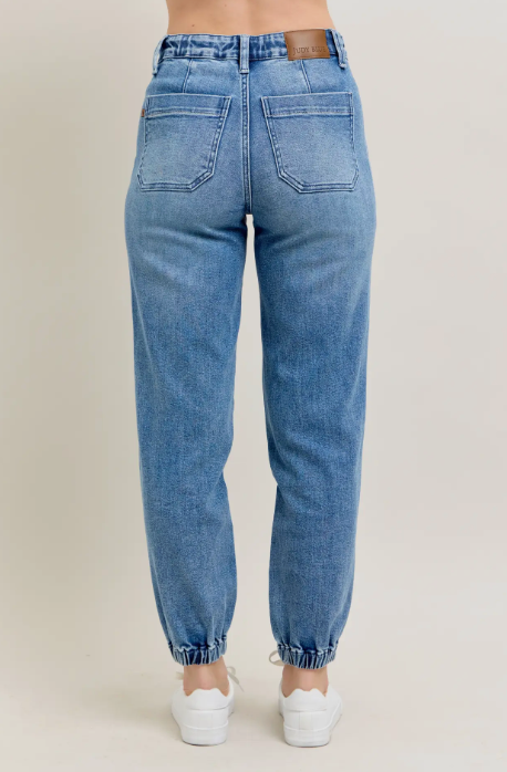 JUDY BLUE MEDIUM WASH DENIM JOGGER