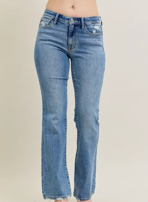 JUDY BLUE MR VINTAGE WASH BOOT CUT W/DESTROY HEM