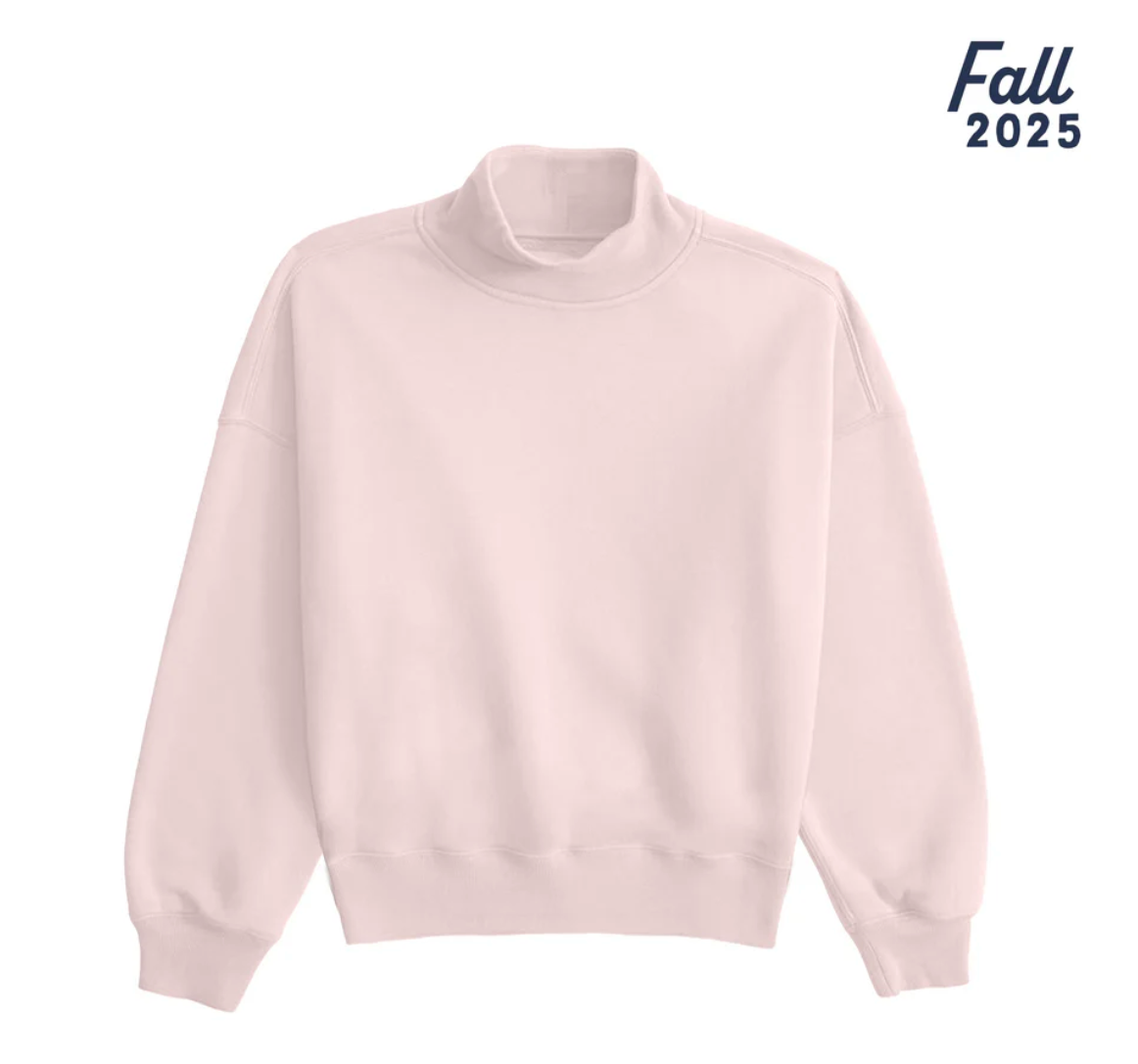 ALL DAY CHILL SOUTHERN FRIED COTTON OVERSIZED MOCK NECK FLEECE ROSWATER