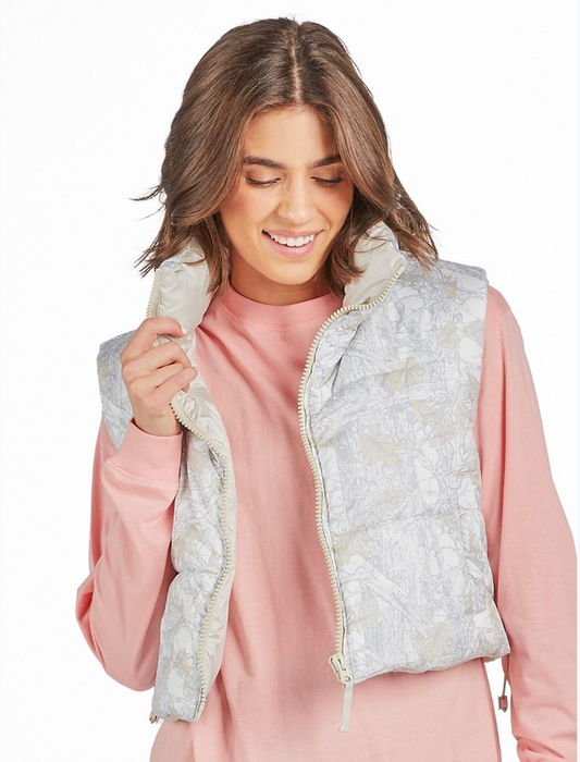 SIMPLY SOUTHERN VEST PUFFER CAMO WHITE