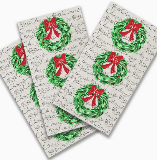 CHRISTMAS WREATH GUEST NAPKIN