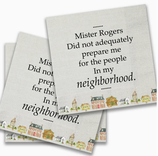 MISTER ROGERS COCKTAIL NAPKIN