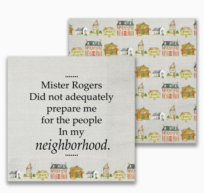 MISTER ROGERS COCKTAIL NAPKIN