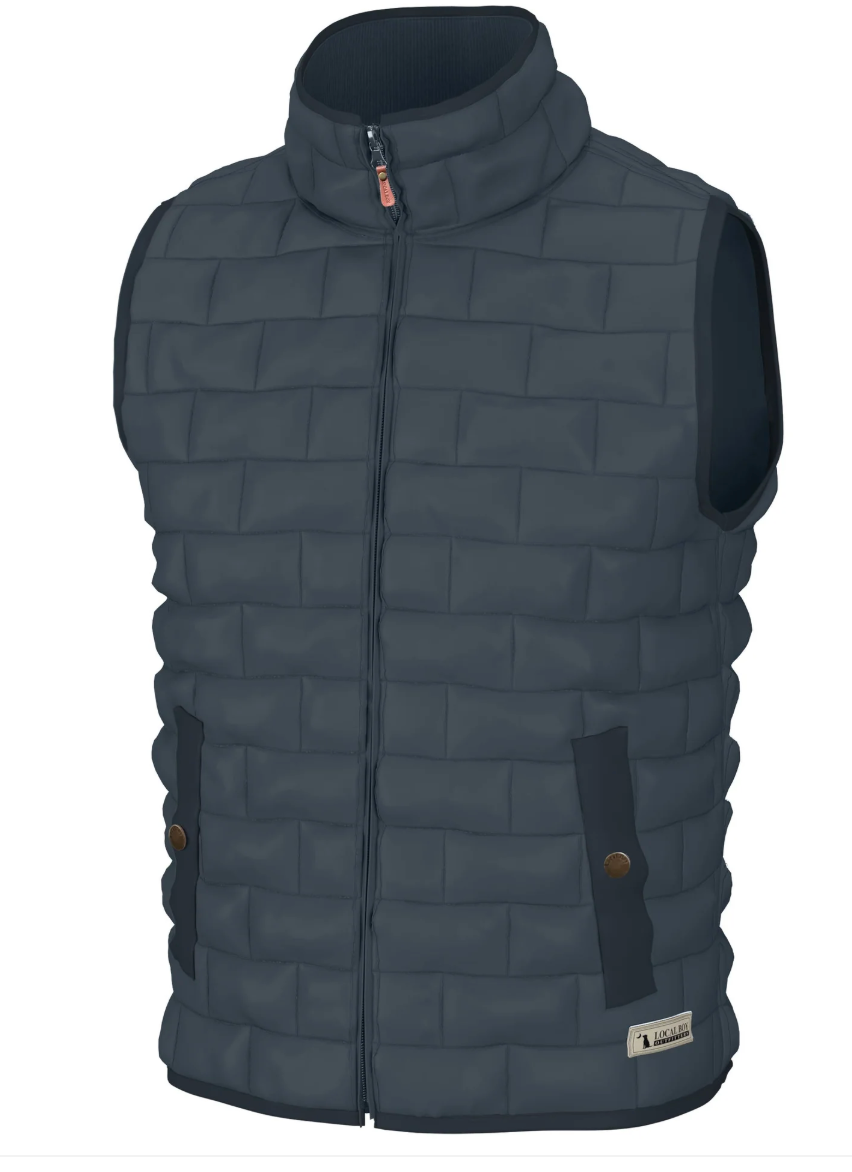 LOCAL BOY OUTFITTERS BRICK QUILTED VEST SLATE