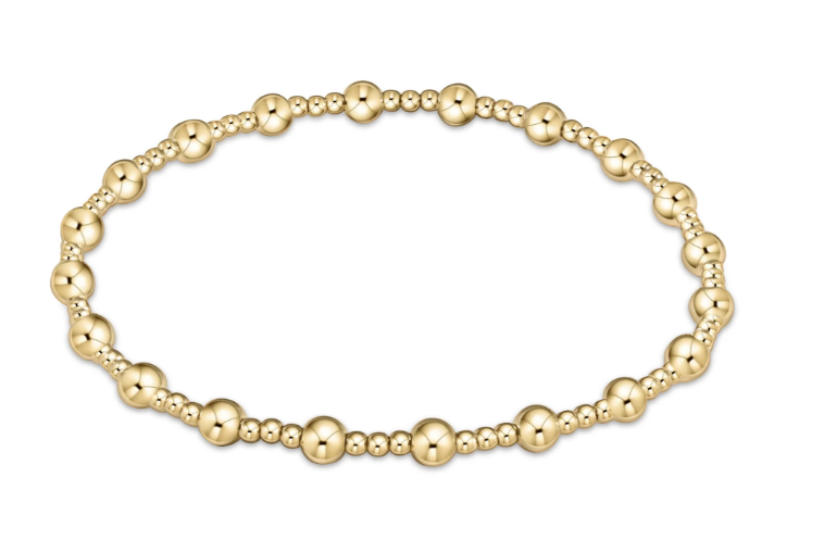ENEWTON CLASSIC SINCERITY PATTERN 4MM BEAD BRACELET GOLD