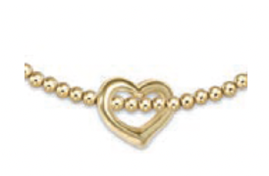 ENEWTON EGIRL CLASSIC GOLD 2.5MM BEAD BRACELET LOVE GOLD CHARM