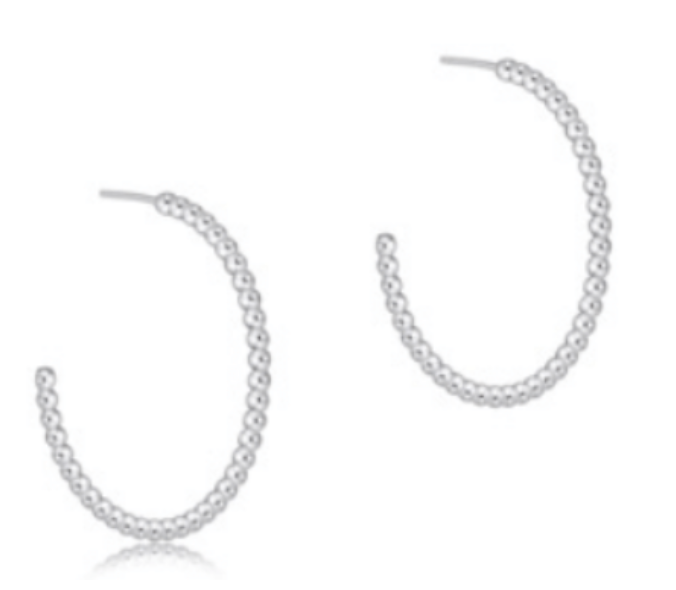 ENEWTON BEADED CLASSIC 1.25" POST HOOP 2MM STERLING