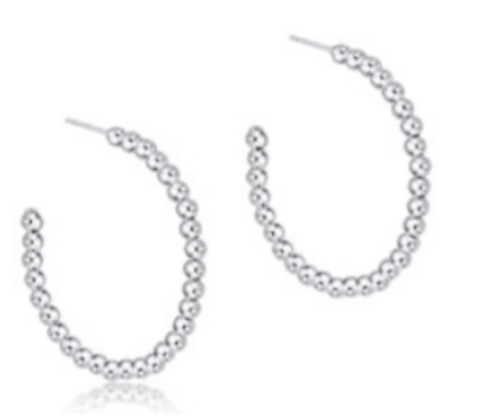 ENEWTON BEADED CLASSIC 1.25" POST HOOP 3MM STERLING