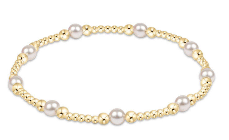 ENEWTON CLASSIC PURPOSE PATTERN 4MM BEAD BRACELET PEARL