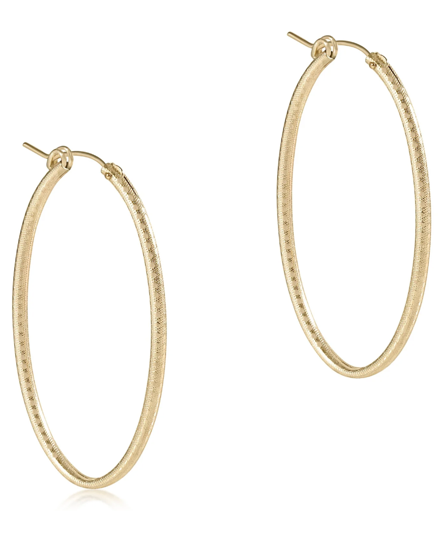 ENEWTON OVAL GOLD 2" HOOP TEXTURED