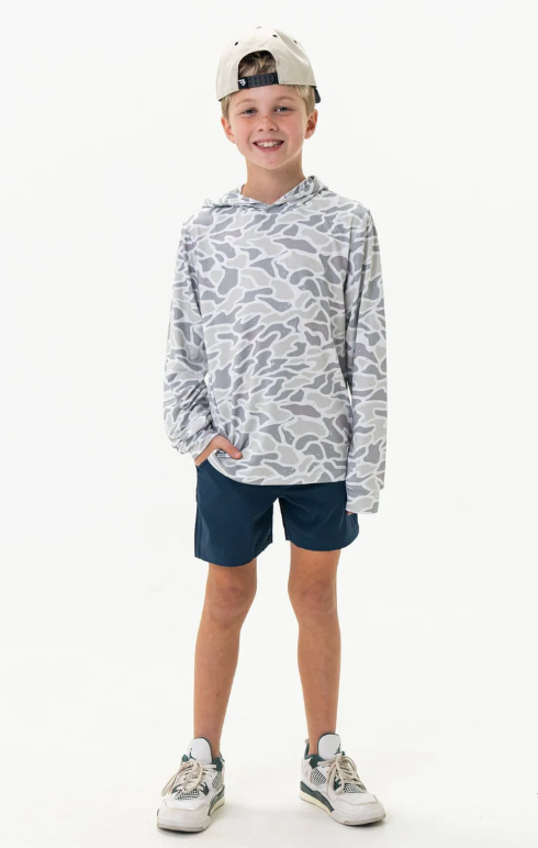 BURLEBO YOUTH PERFORMANCE HOODIE WHITE CAMO