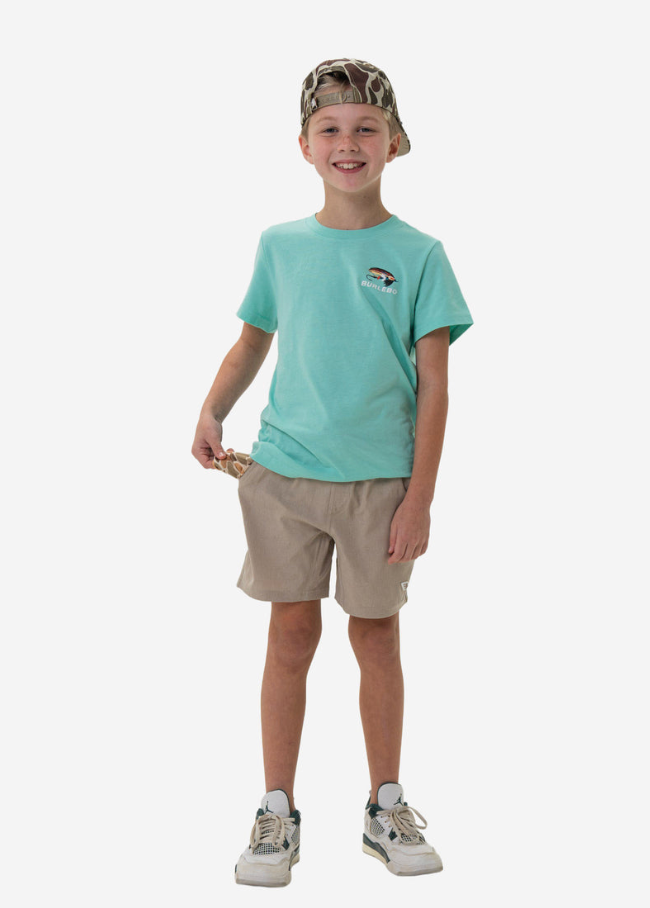 BURLEBO YOUTH ATHLETIC SHORT HEATHER KHAKI VENADO CAMO LINER