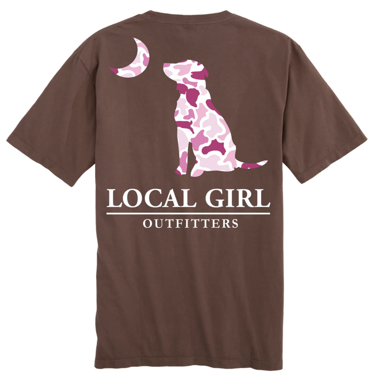 LOCAL GIRL PINK LCF DOG & MOON SS TEE ESPRESSO