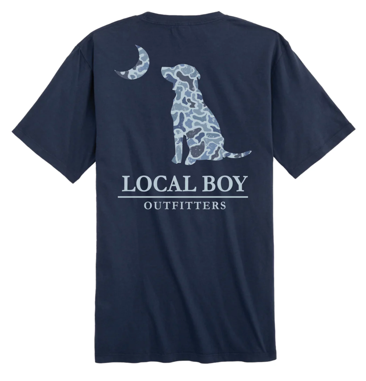 LOCAL BOY TODDLER DISTRESSED LCF COBALT DOG & MOON CHINA BLUE