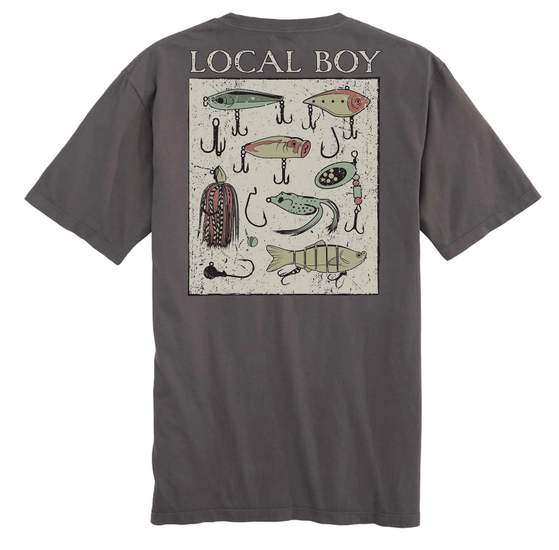 LOCAL BOY YOUTH TACKLE BOX SS TEE GRAY