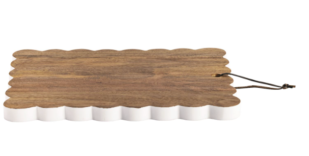 LARGE SCALLOPED WOOD BOARD
