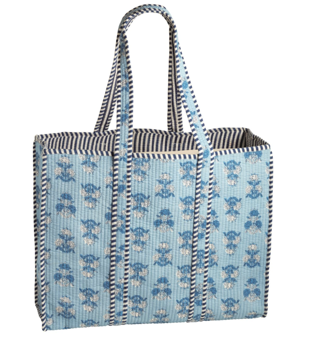 CORNFLOWER BLOCK PRINT TOTE
