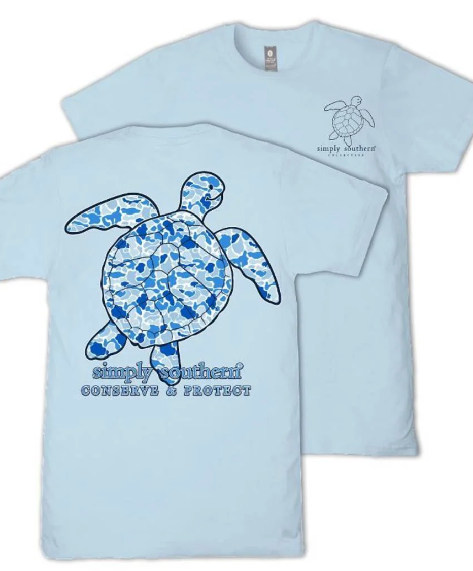 SIMPLY SOUTHERN TRACK BLUE CAMO ICE SHORT SLEEVE