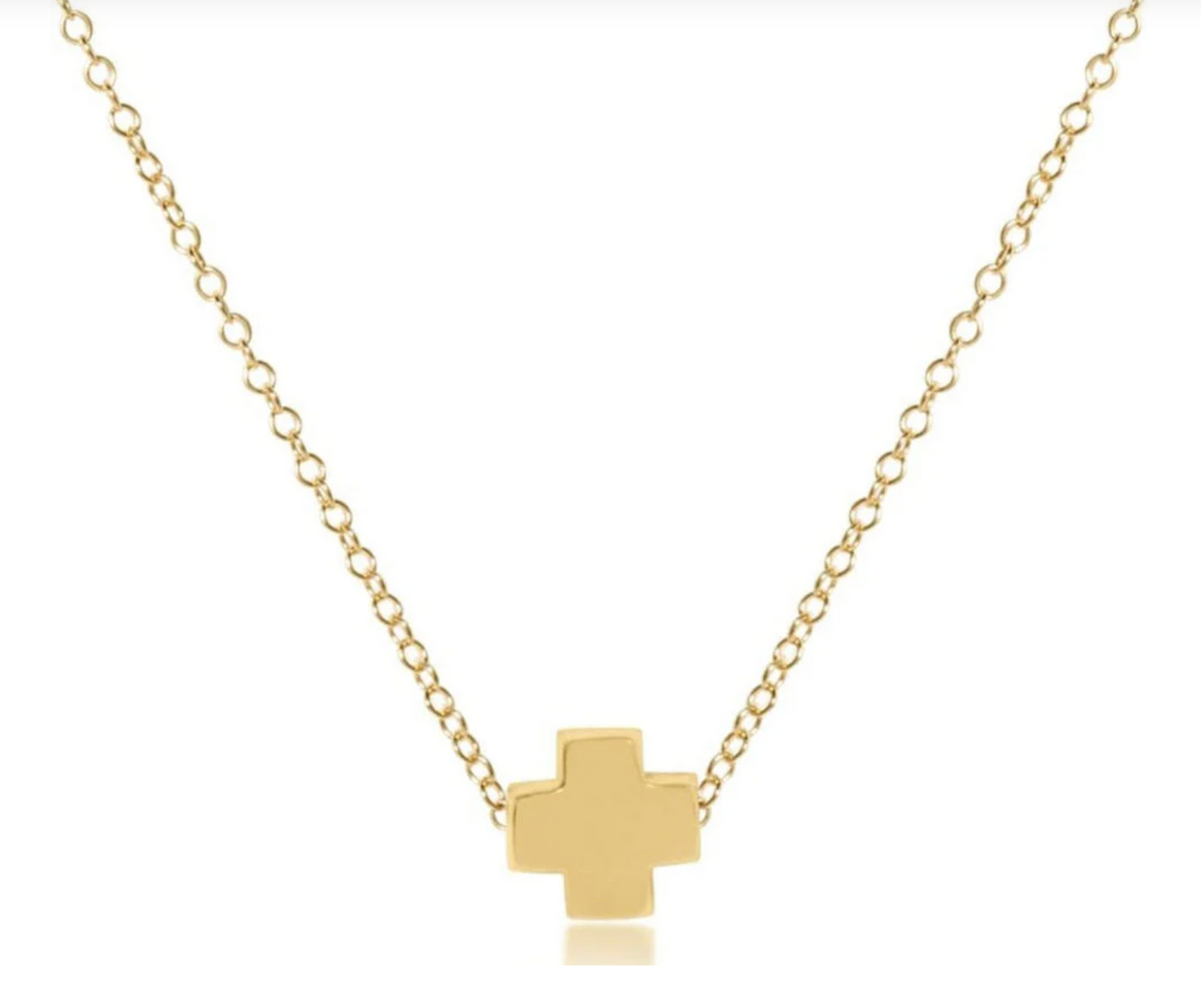 ENEWTON EGIRL 14" NECKLACE GOLD SIGNATURE CROSS GOLD
