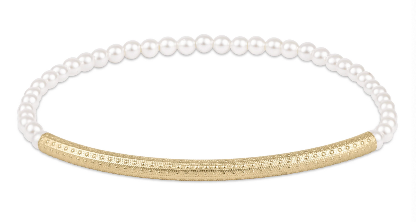 ENEWTON BLISS BAR TEXTURED PEARL 3MM BRACELET