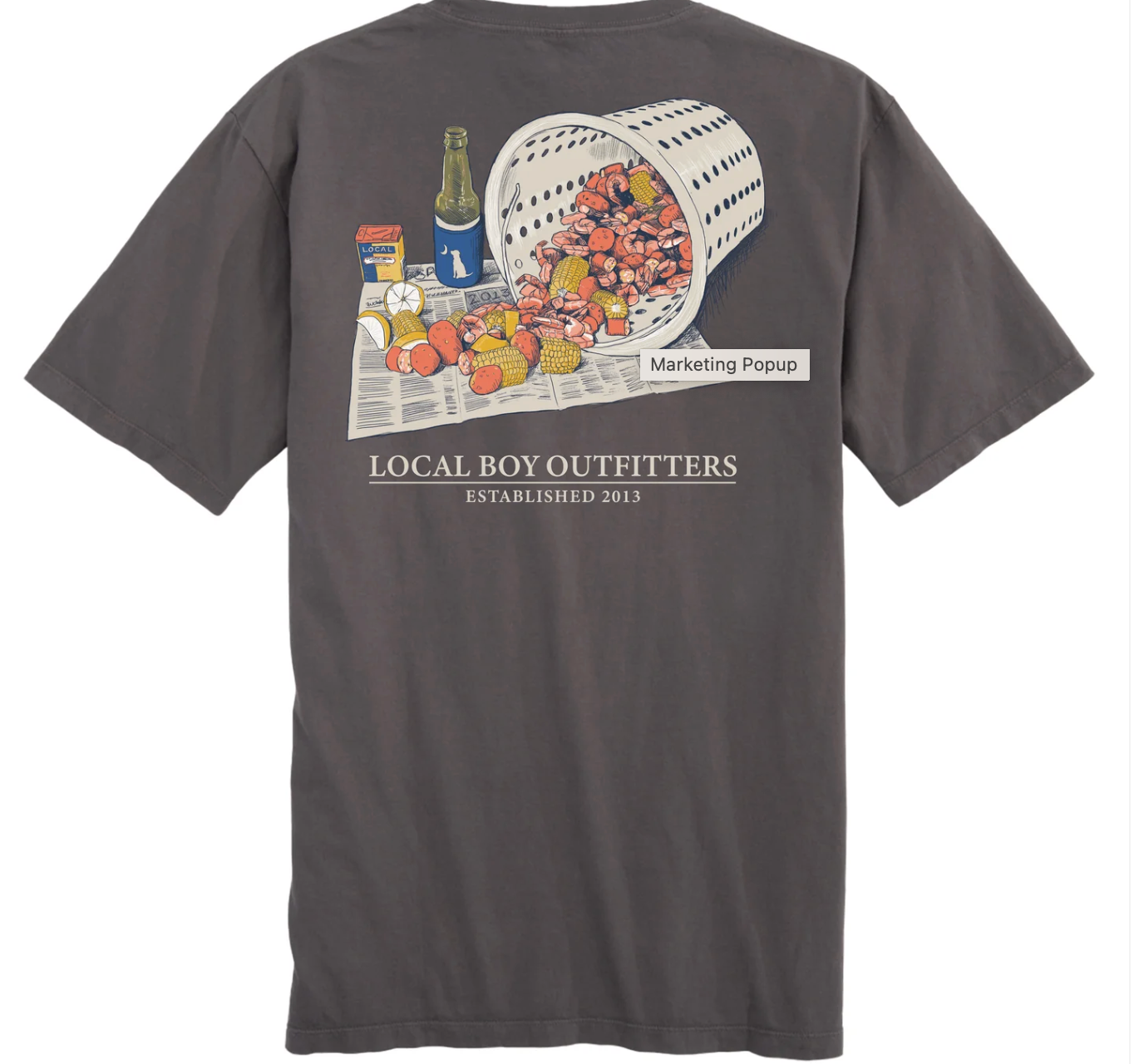 LOCAL BOY OUTFITTERS LOCAL COUNTRY BOIL SS TEE GRAY