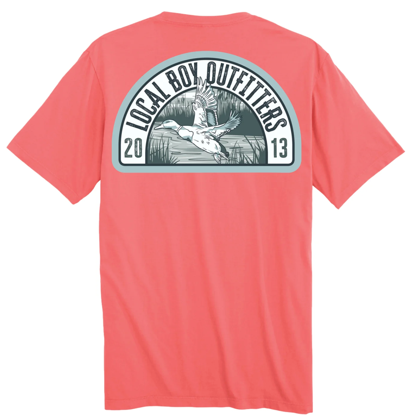 LOCAL BOY OUTFITTERS MALLARD ARCH SS TEE CORAL