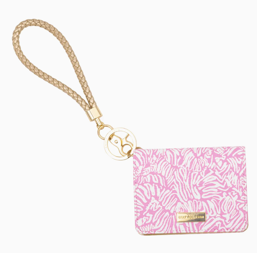 LILLY PULITZER SNAP CARD CASE CONCH SHELL PINK ZEE BEBE