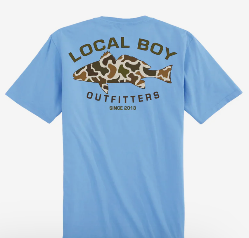 LOCAL BOY VINTAGE REDFISH SS TEE WASHED DENIM
