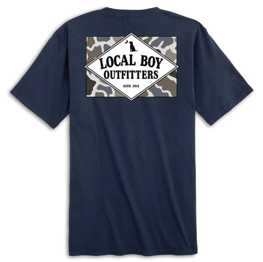 LOCAL BOY POCKET T SHIRT FOUNDERS FLAG LOCALFAGE CHINA BLUE
