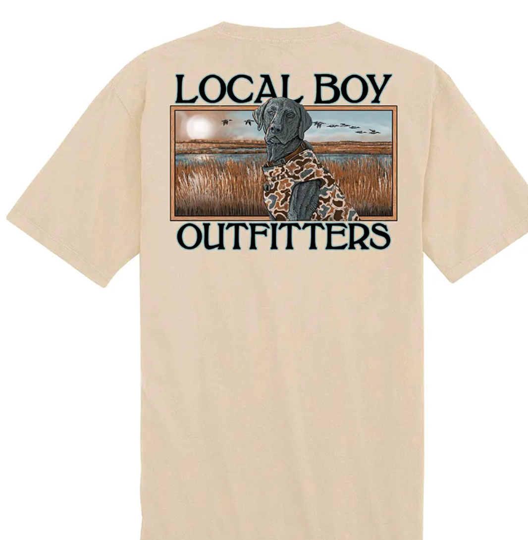 LOCAL BOY MARSH DOG SS TEE LATTE