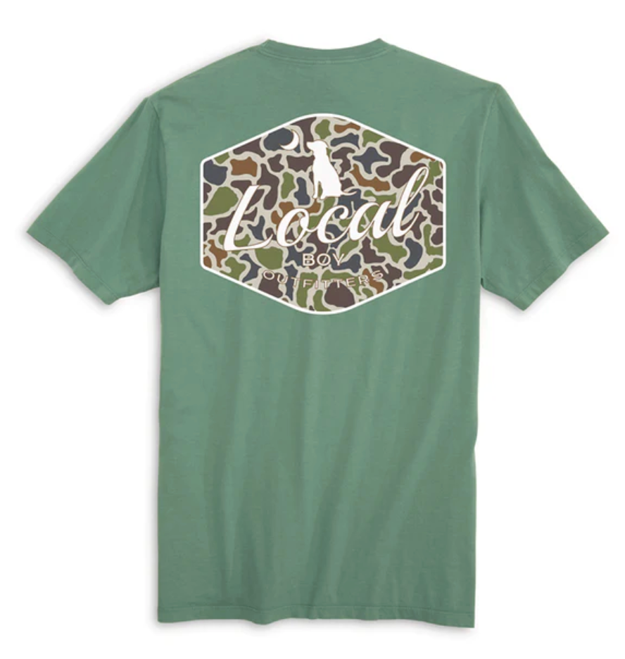LOCAL BOY LOCALFLAGE BADGE SS TEE LIGHT GREEN