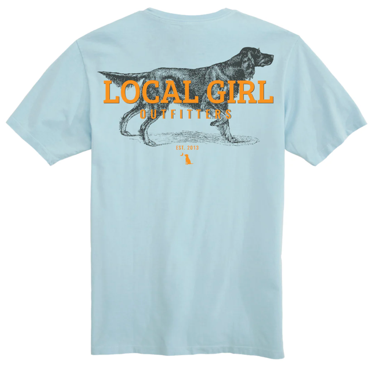 LOCAL GIRL SETTER ON POINT SS TEE CHAMBRAY