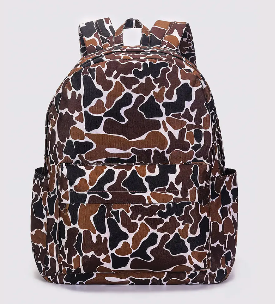 KIDS CAMOUFLAGE PRINTED CANVAS BACKPACK