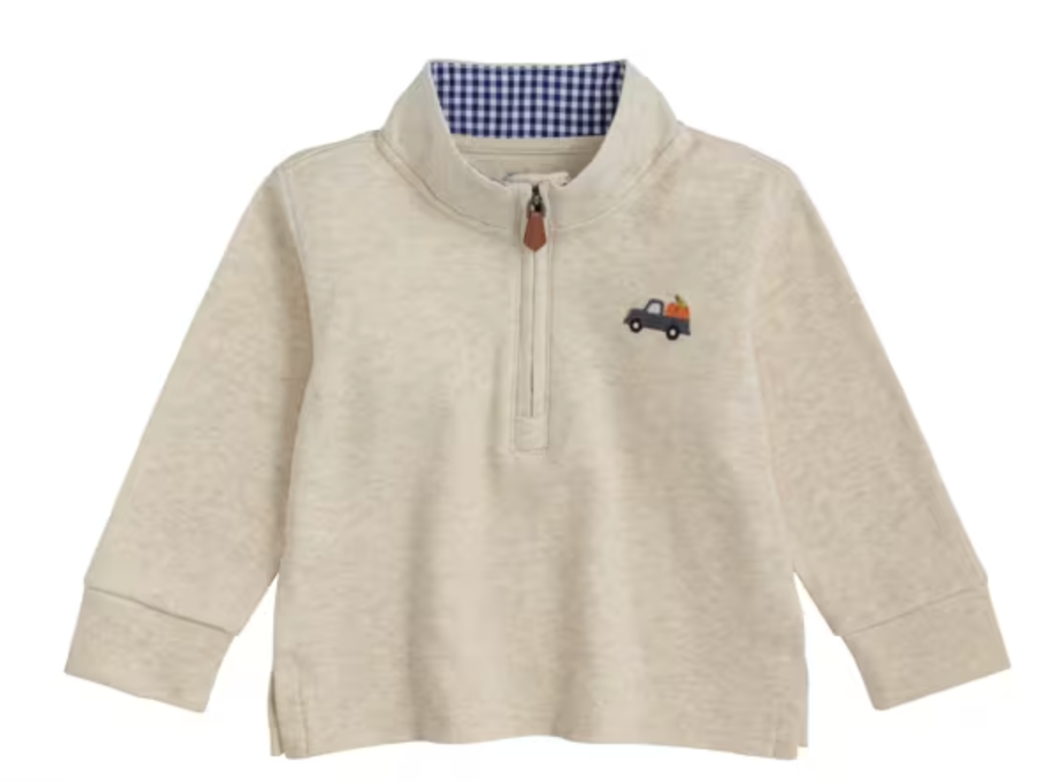 KIDS PUMPKIN TRUCK QUARTER ZIP