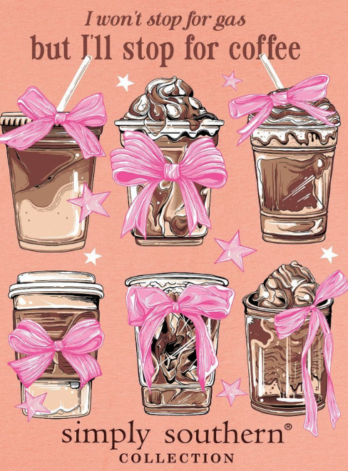 SIMPLY SOUTHERN COFFEE PEACH SHORT SLEEVE